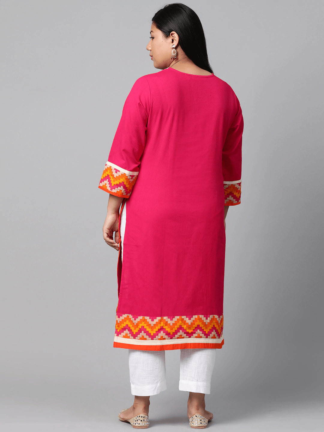 Women's Plus Size Pink Flex Kurta - Taantav