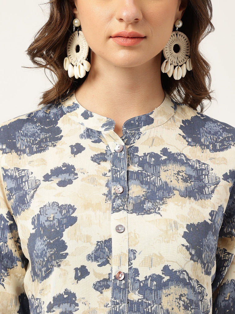 Women's Multi Colored Floral Digital Printed Straight Kurta