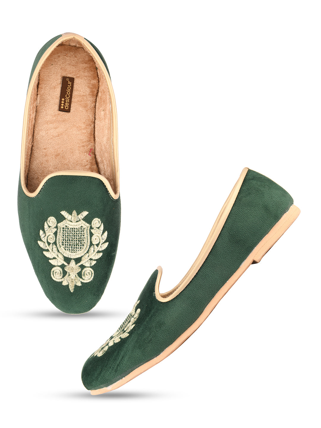 Men's Indian Ethnic Party Wear Green Footwear