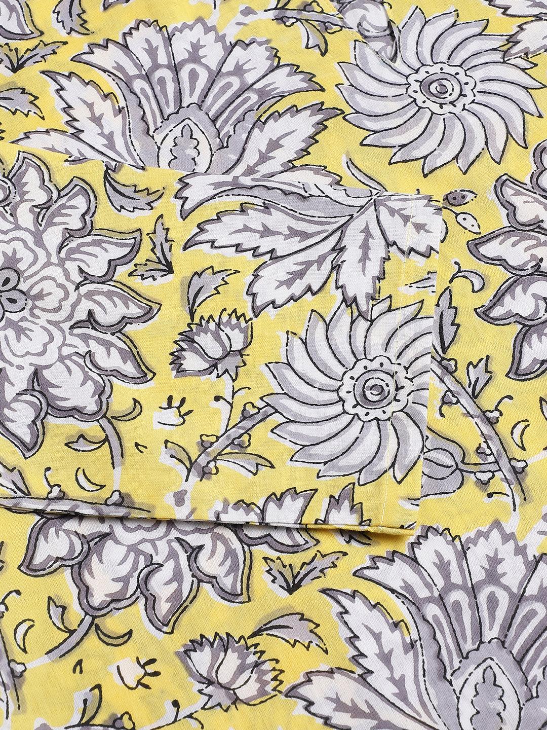 Women's Yellow Printed Loungewear/Nightwear - Taantav