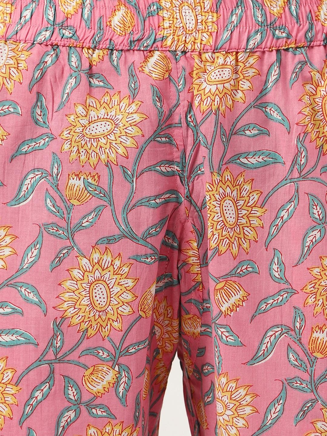 Women's Dark Pink Printed Loungewear/Nightwear - Taantav