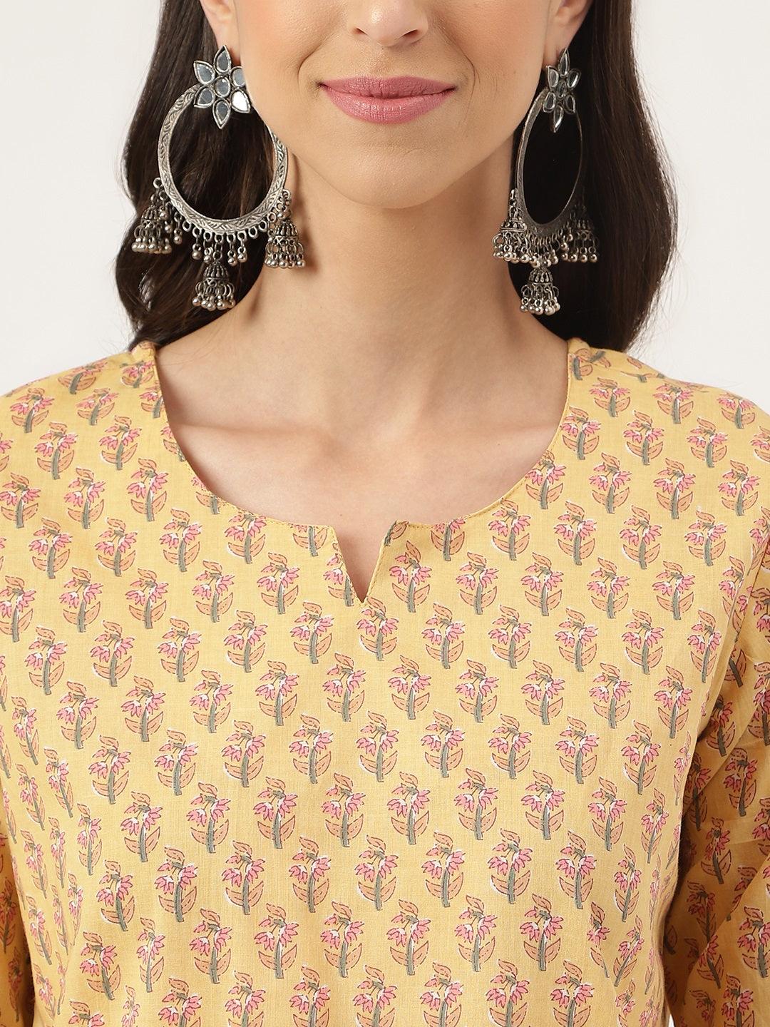 Women's mustard Printed Loungewear/Nightwear - Taantav