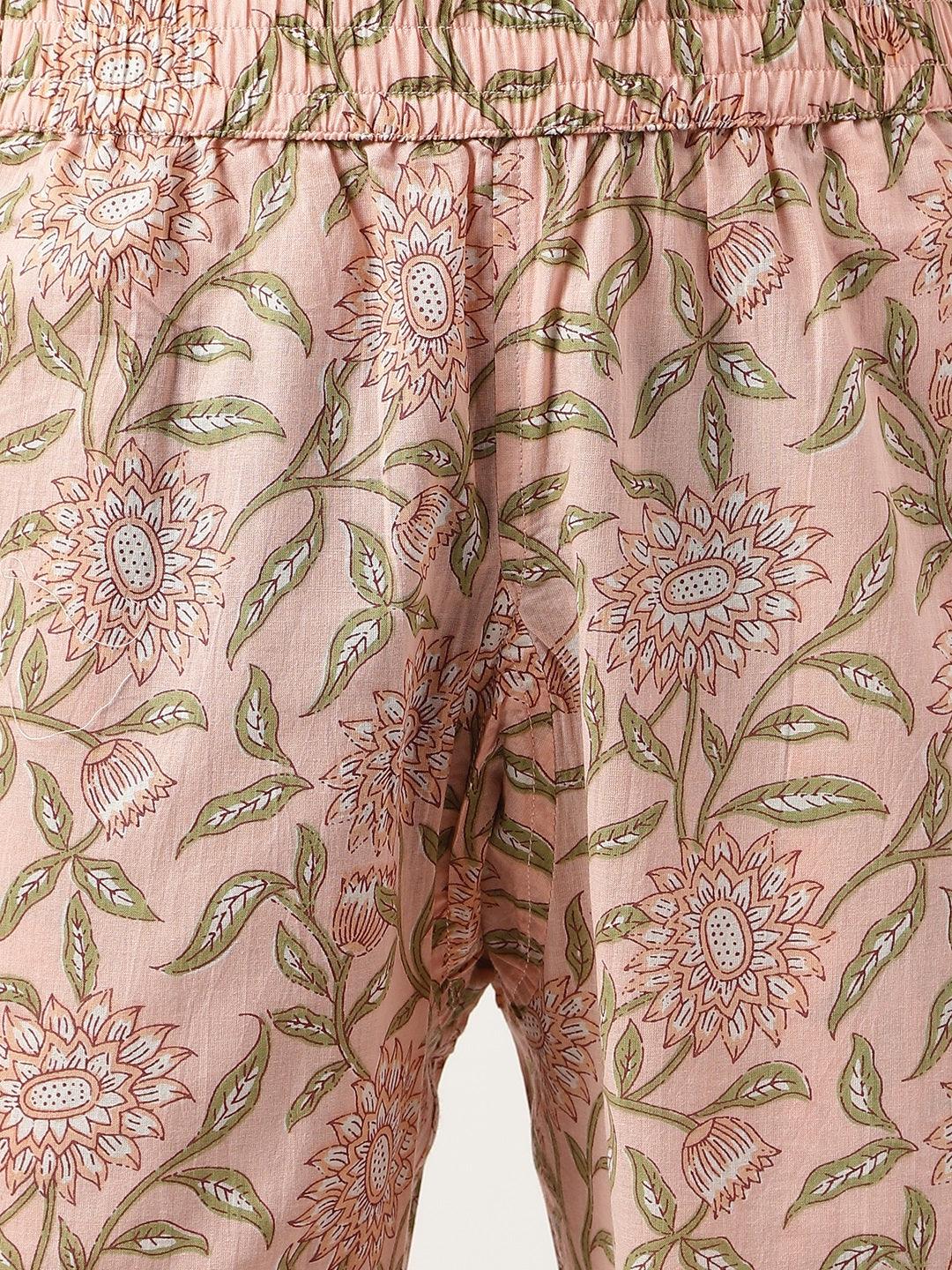 Women's Pink Printed Loungewear/Nightwear - Taantav