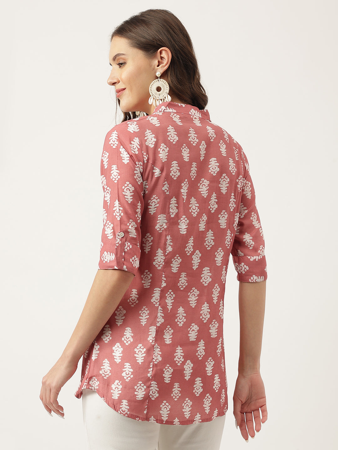 Women's Ethnic Motif Print Rayon Top - Taantav