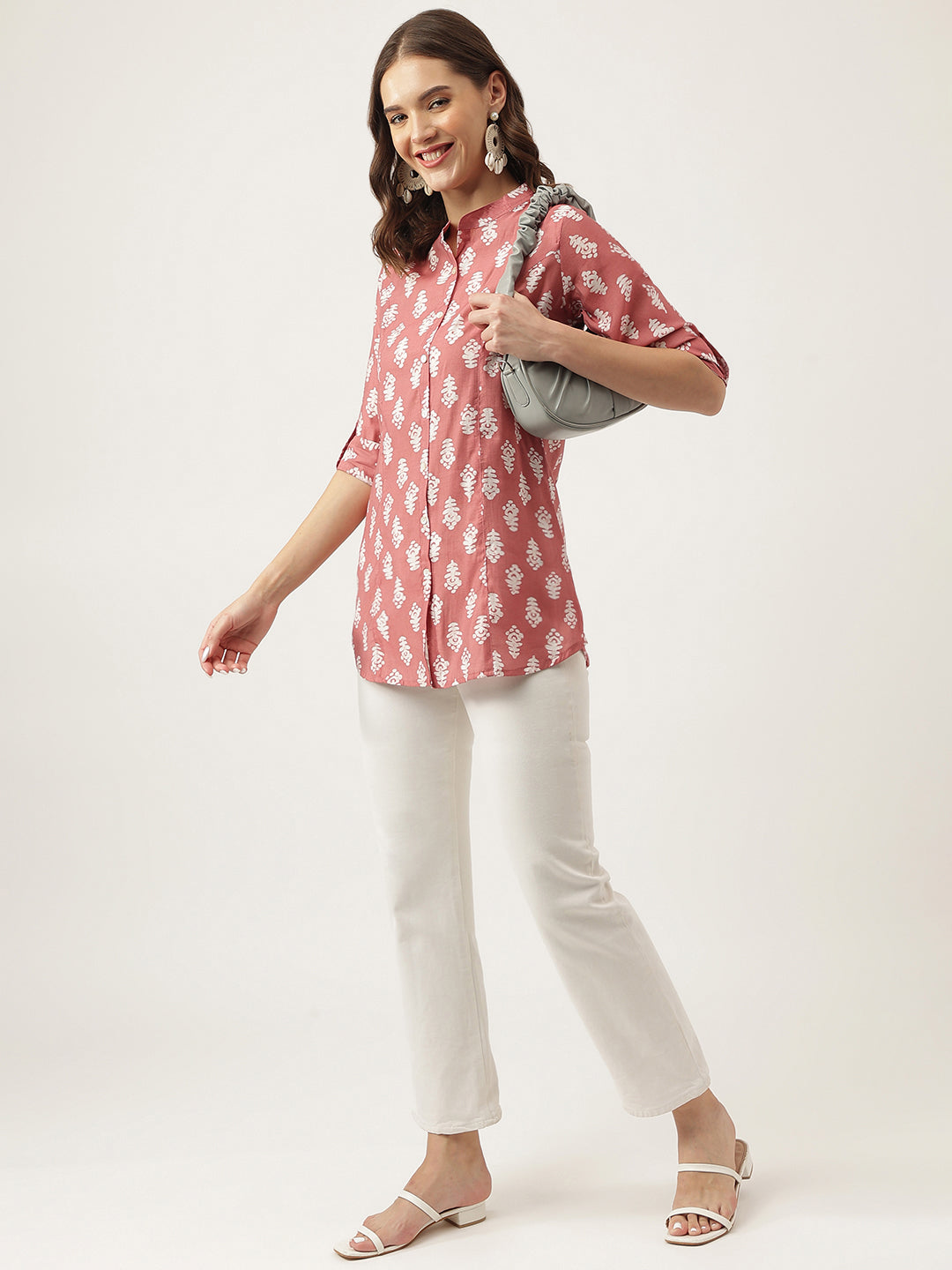 Women's Ethnic Motif Print Rayon Top - Taantav