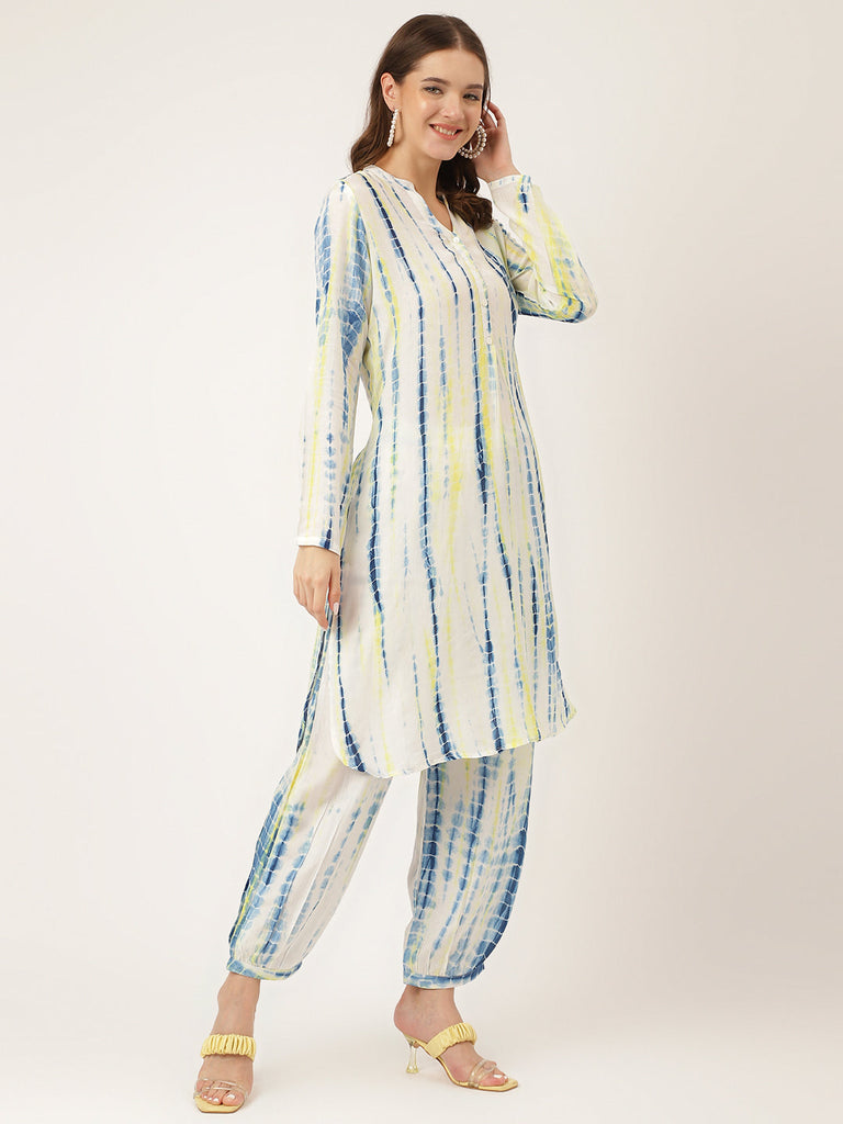 Women's Blue Tie Dye Cotton Co Ord Set