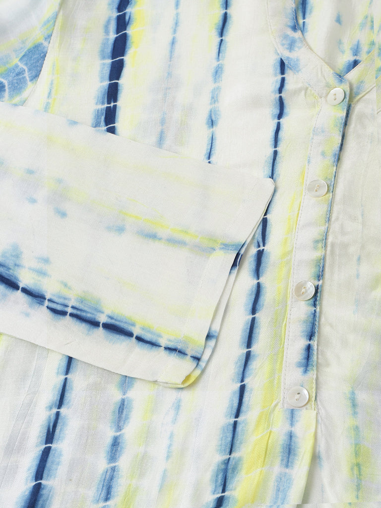 Women's Blue Tie Dye Cotton Co Ord Set