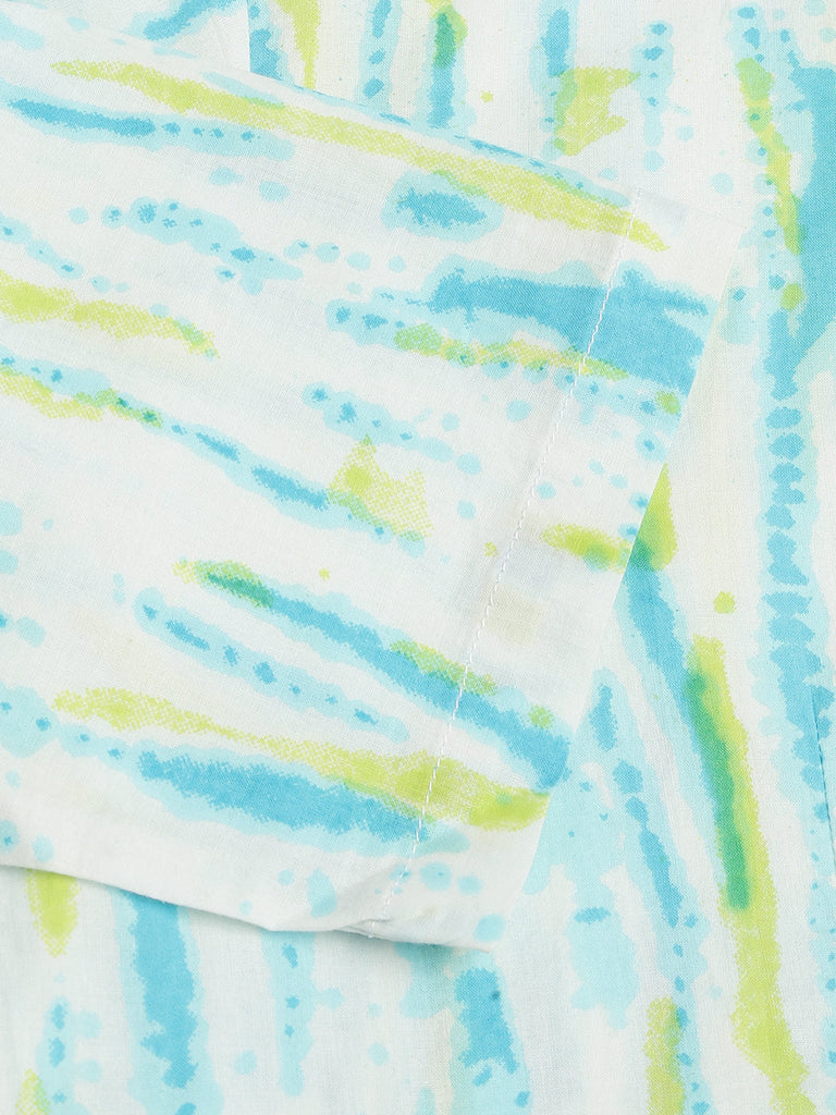 Women's Tie And Dye Cotton Shirt With Trousers