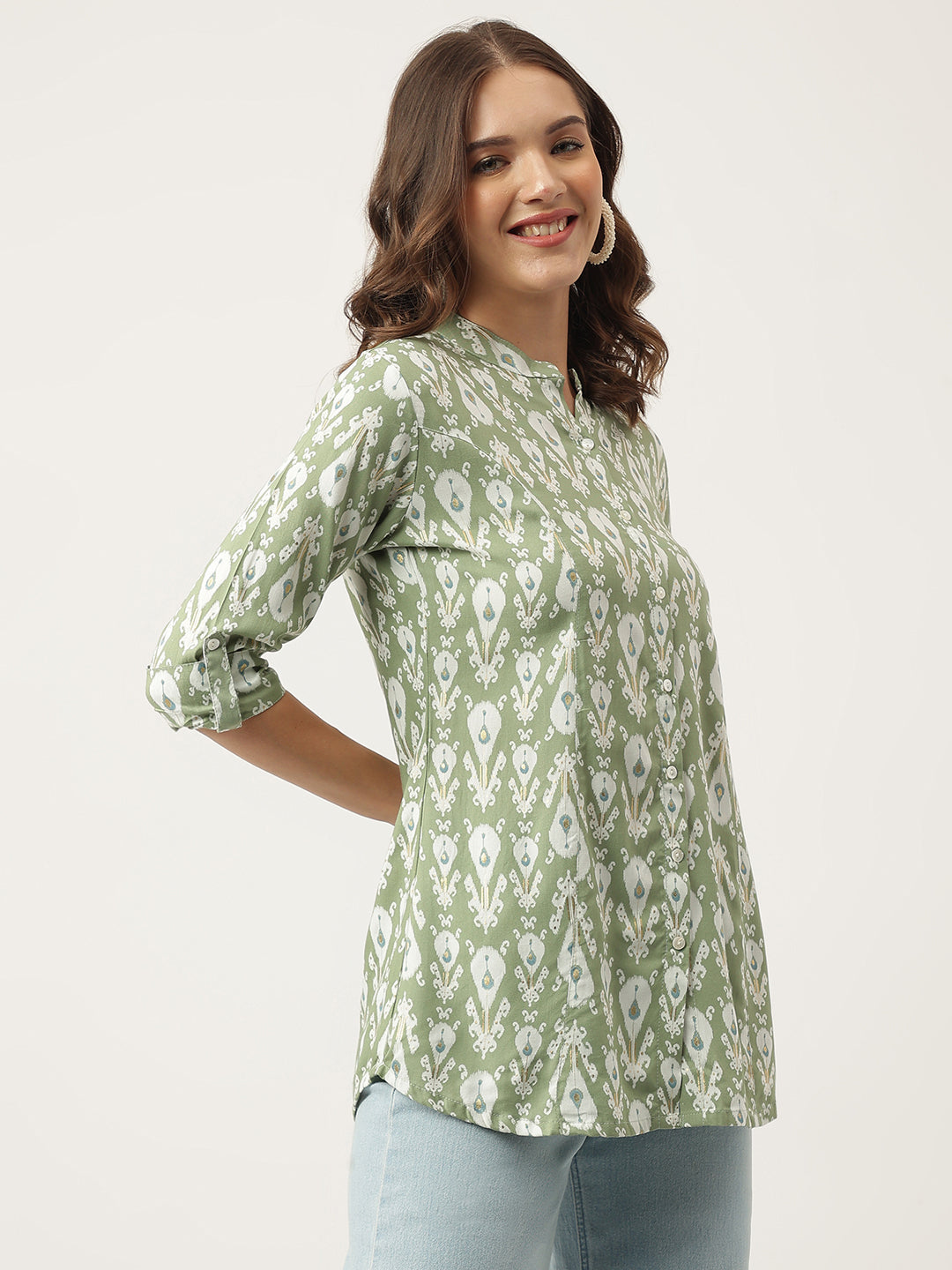 Women's Floral Printed Rayon Regular Top - Taantav