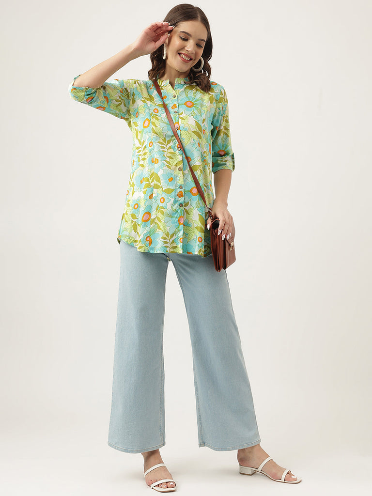 Women's Floral Printed Rayon Regular Top