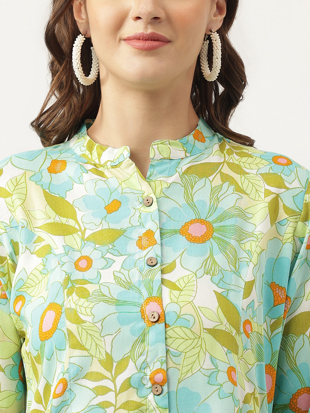 Women's Floral Printed Rayon Regular Top - Taantav