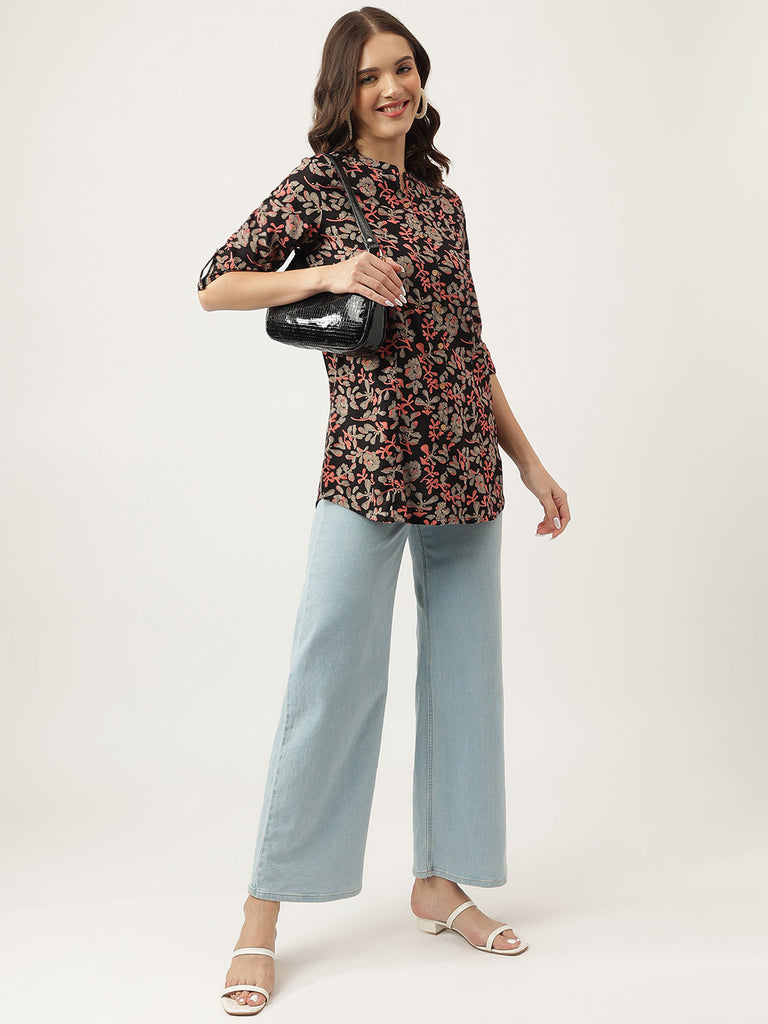 Women's Floral Printed Rayon Regular Top