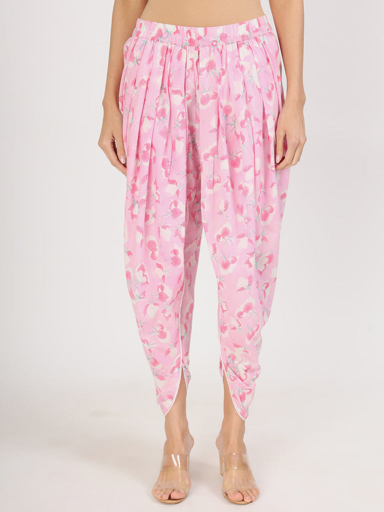 Women's Pink Floral Printed Cotton Co-Ord Set