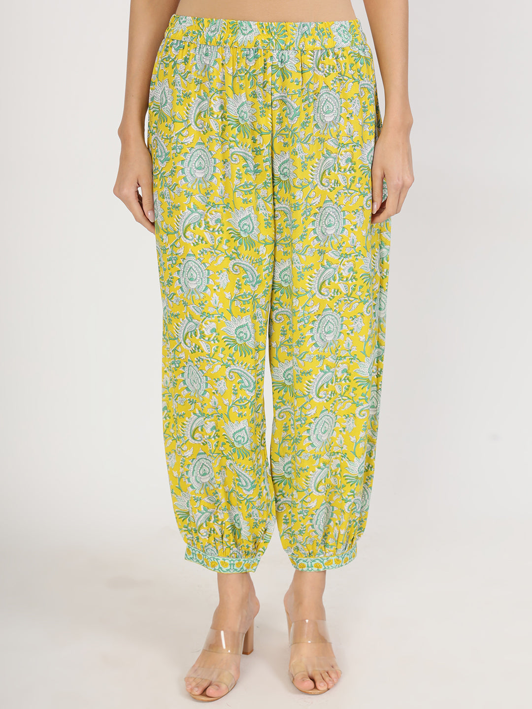 Women's Mustard Floral Print Rayon Co-ord set for women - Taantav