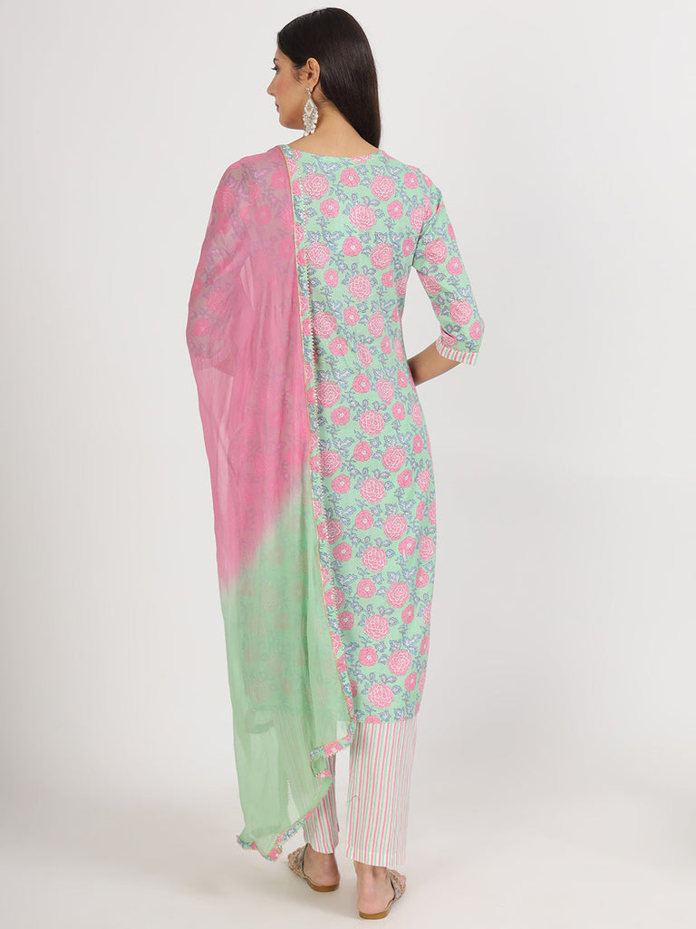 Women's off White Floral Print Rayon Co-ord set for women