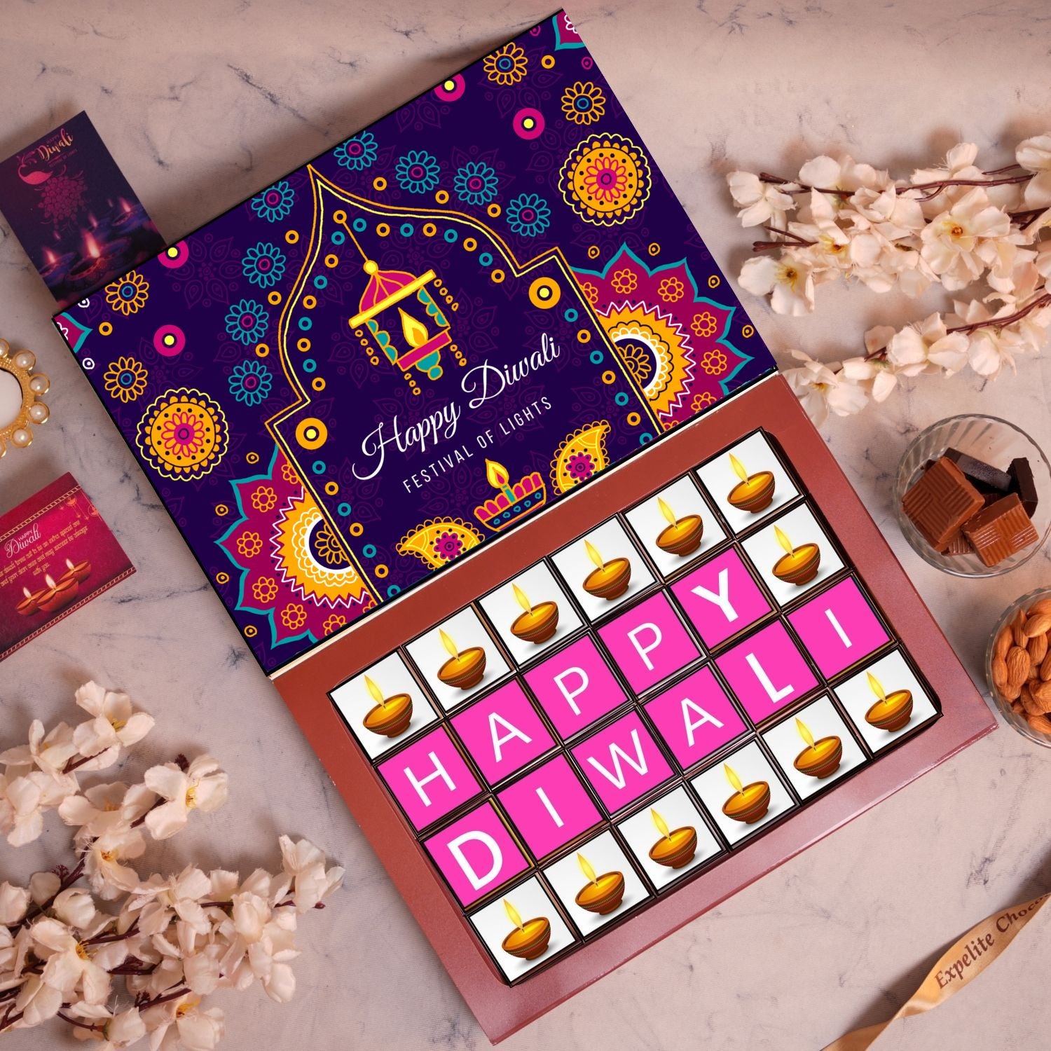 Happy Diwali Chocolate Box - 24 Pieces