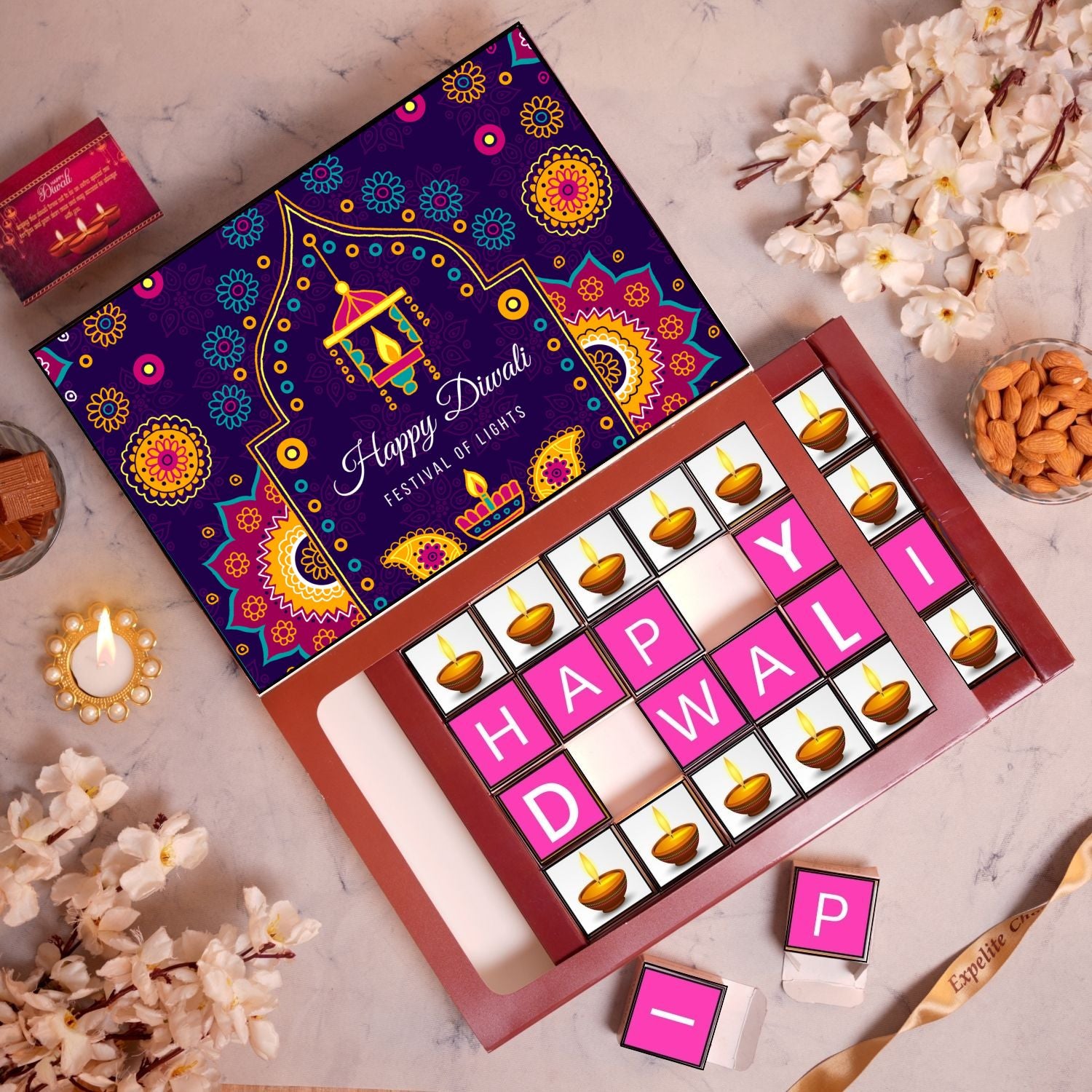 Happy Diwali Chocolate Box - 24 Pieces