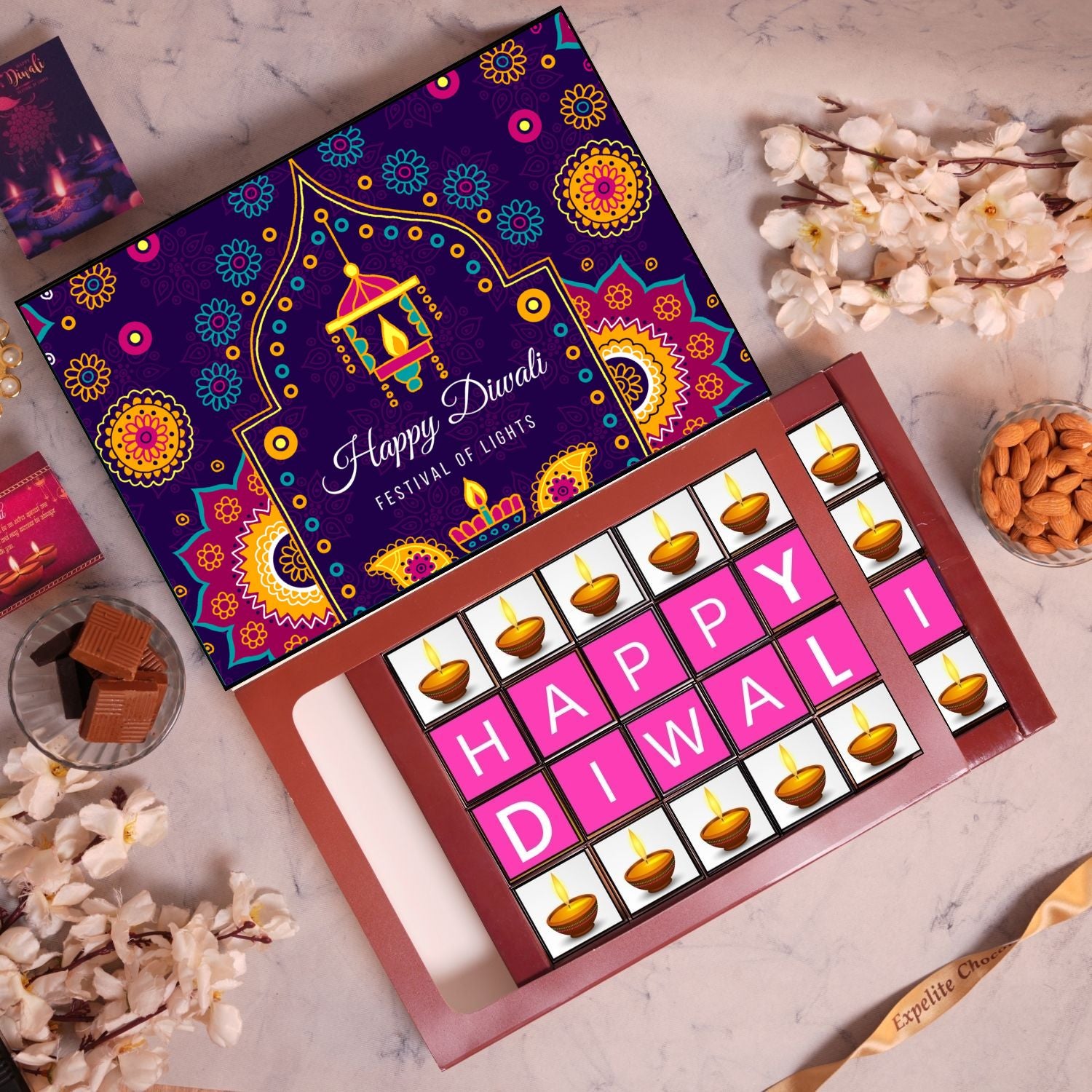 Happy Diwali Chocolate Box - 24 Pieces