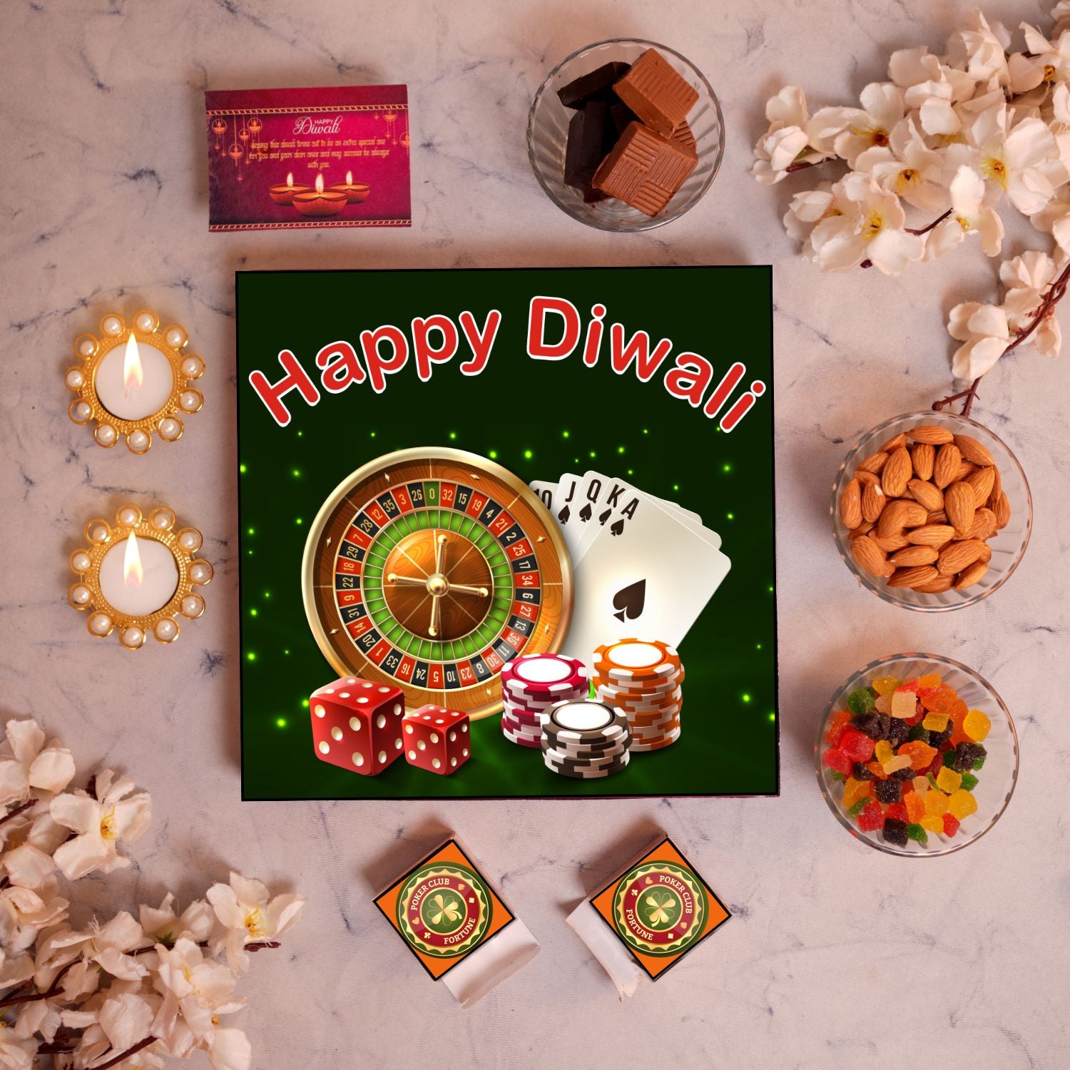 Diwali Casino Theme Chocolate Box - 25 Pieces