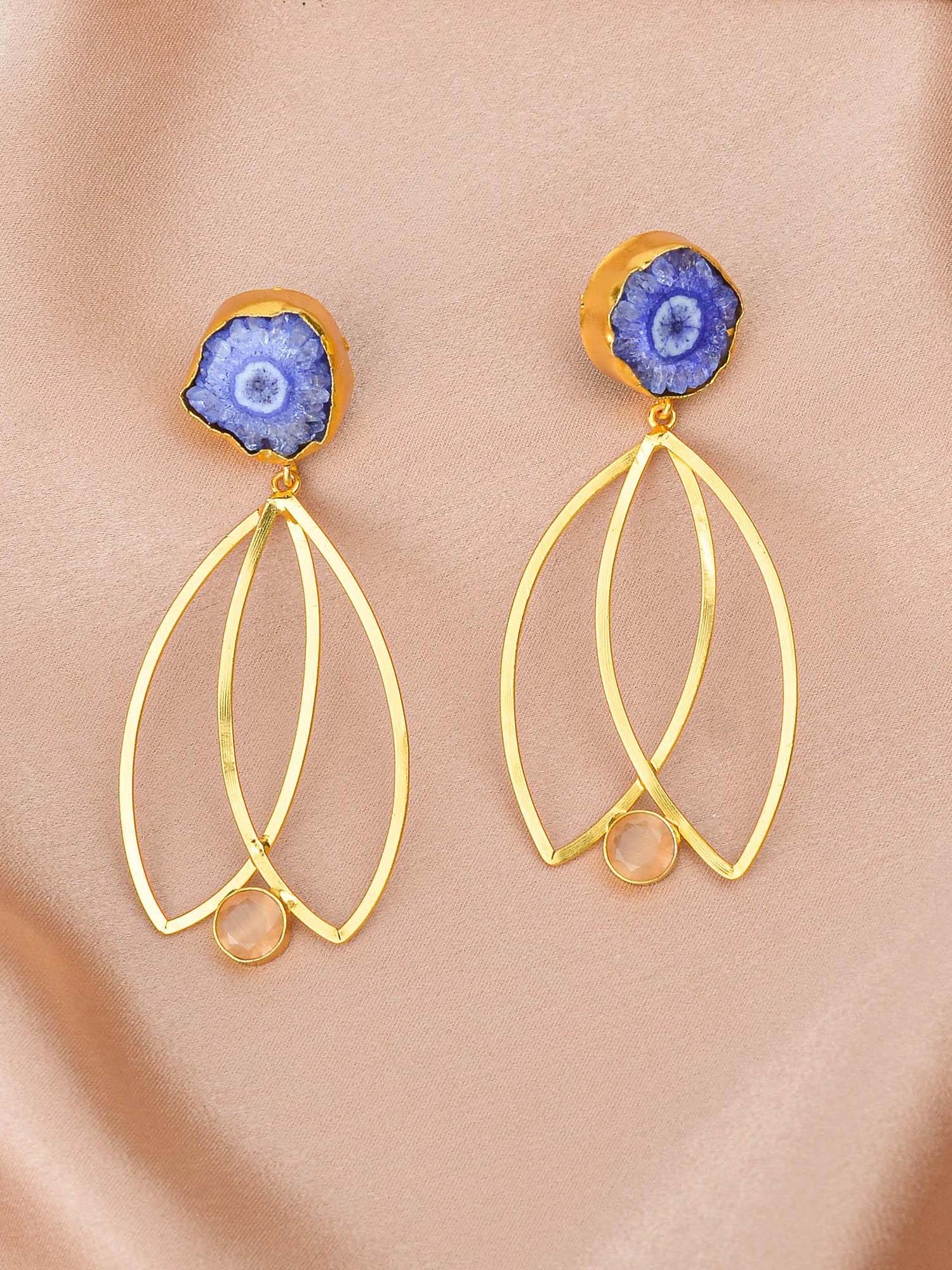 Women's Double Petel Hanging Earring