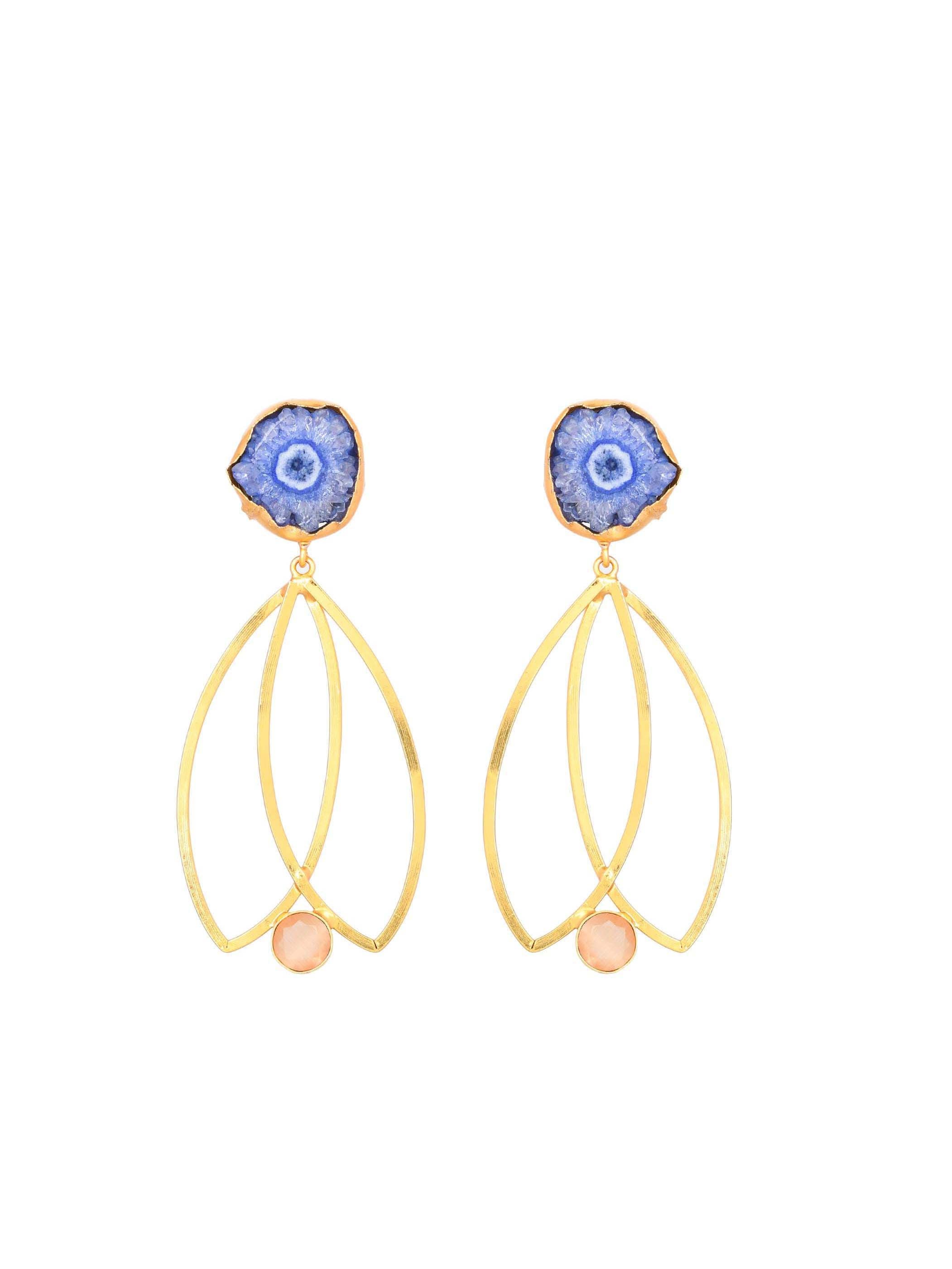 Women's Double Petel Hanging Earring