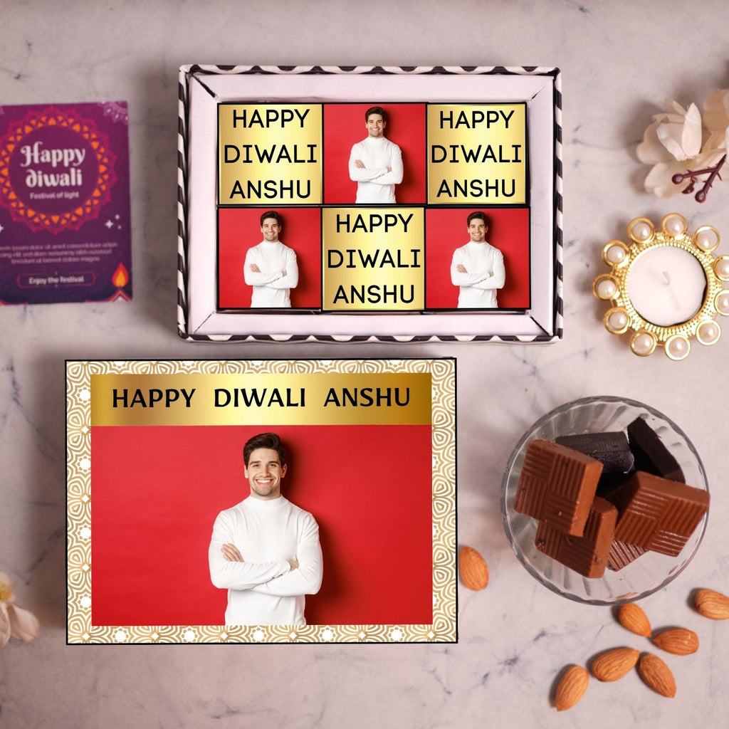 Personalised Diwali Chocolate Gift Box - 6 Pieces