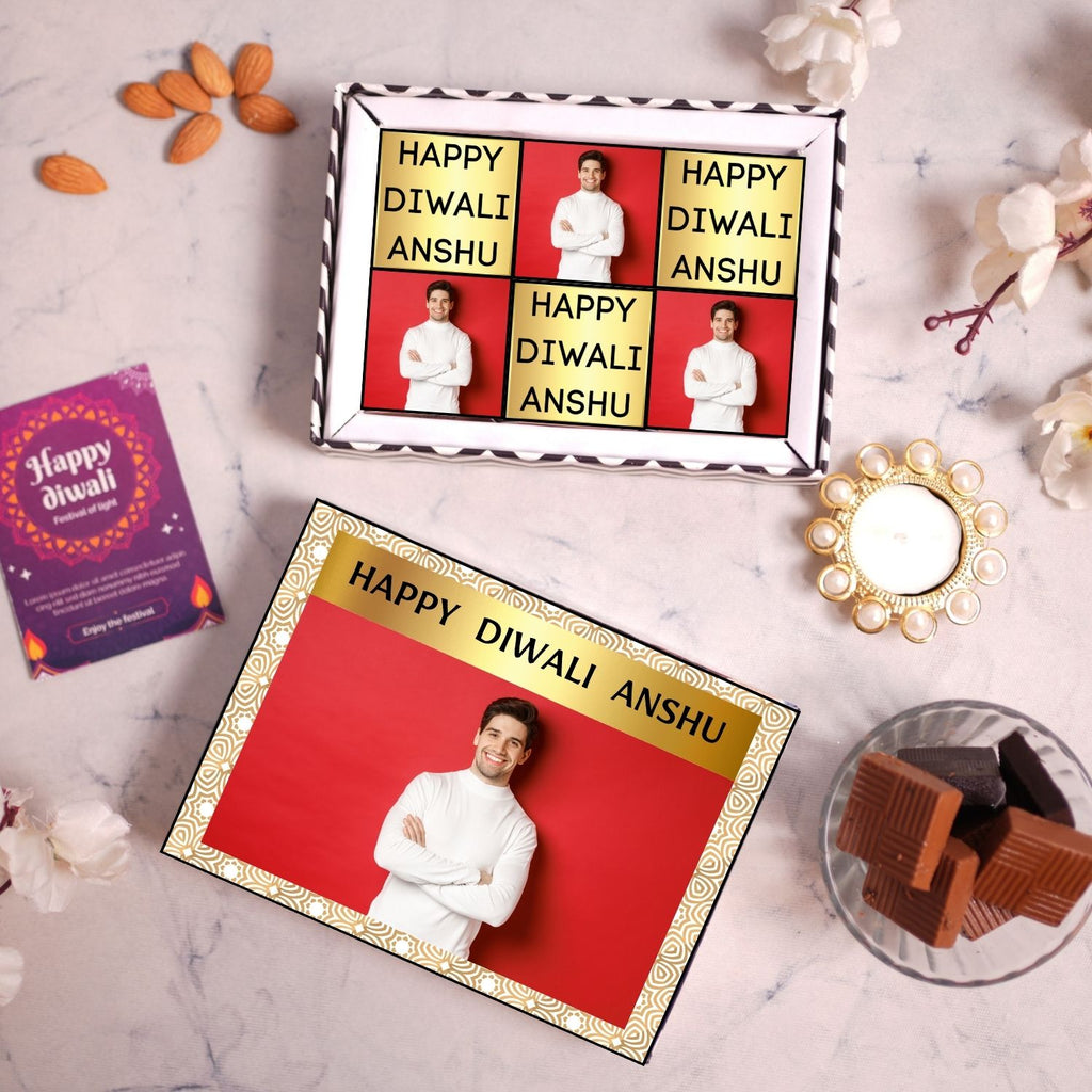 Personalised Diwali Chocolate Gift Box - 6 Pieces