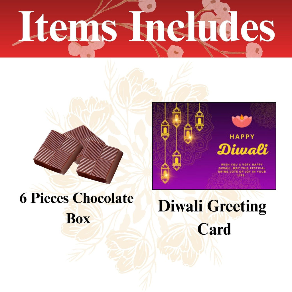 Personalised Diwali Chocolate Gift Box - 6 Pieces