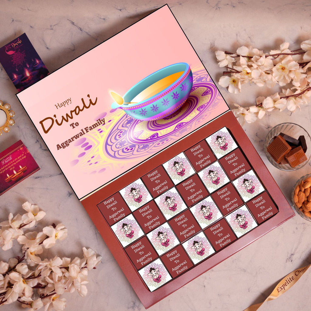 Personaliosed Diwali Chocolate Gift Box - 24 Pieces