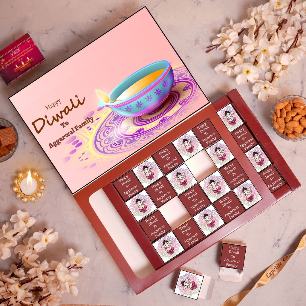 Personaliosed Diwali Chocolate Gift Box - 24 Pieces