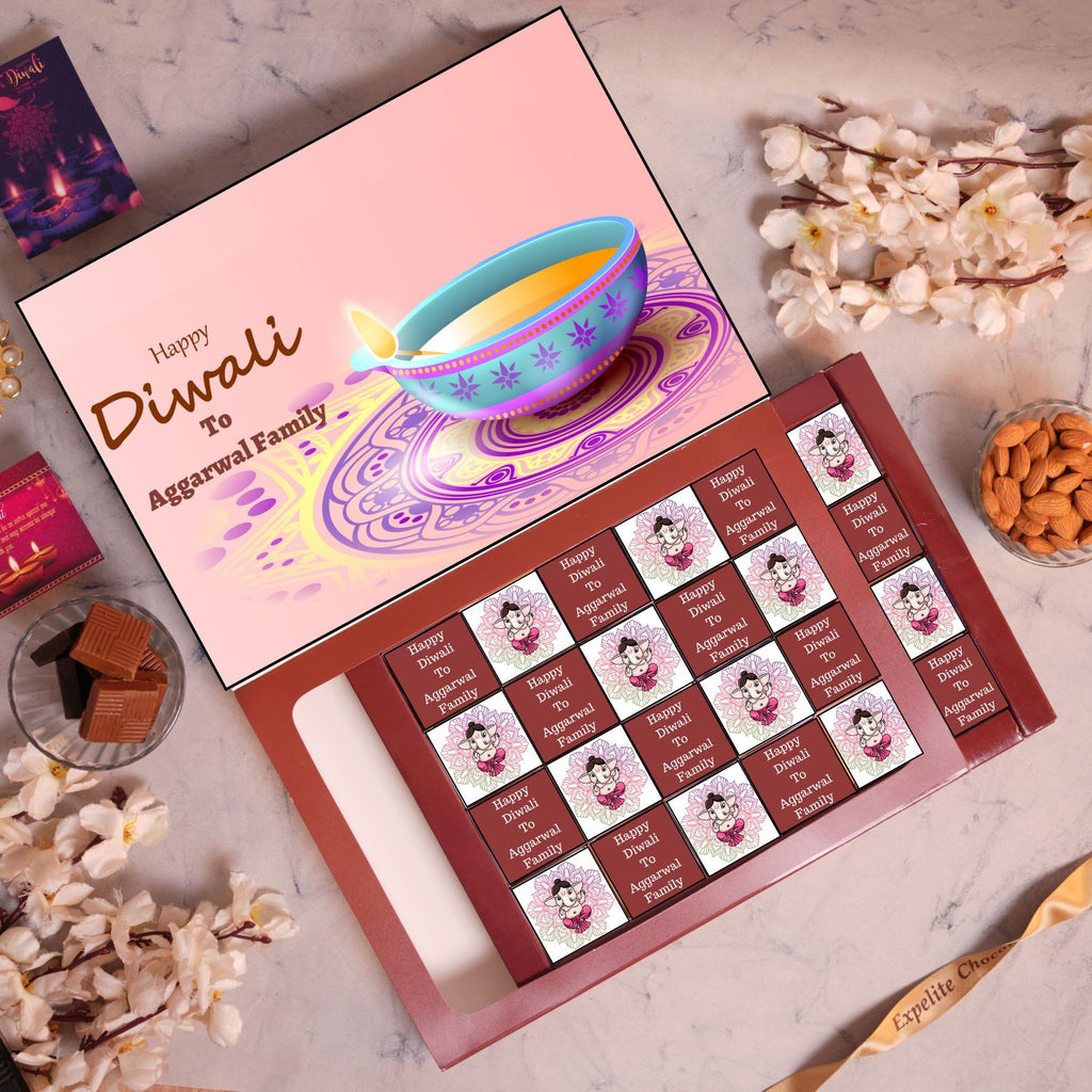 Personaliosed Diwali Chocolate Gift Box - 24 Pieces