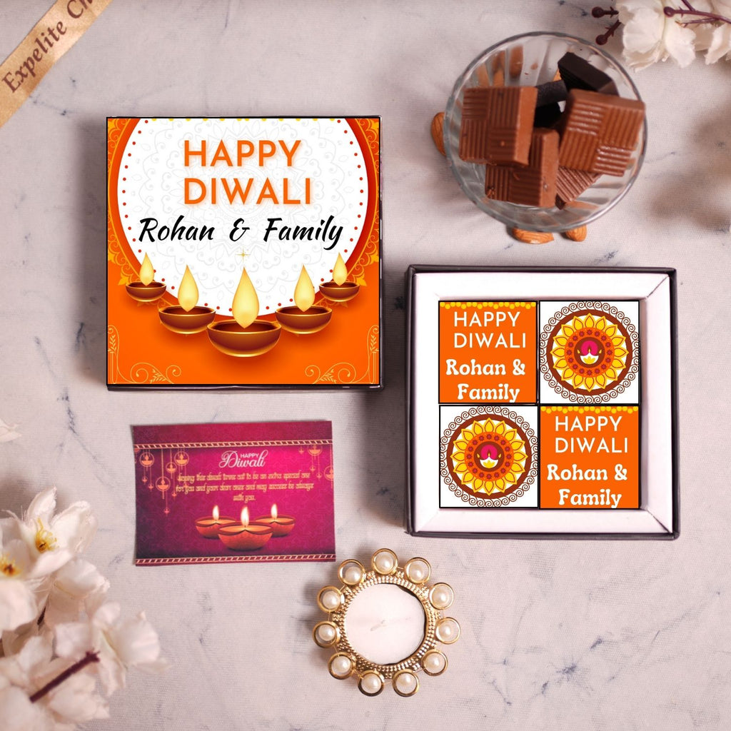 Customised  Diwali Chocolate Gift Box - 4 Pieces