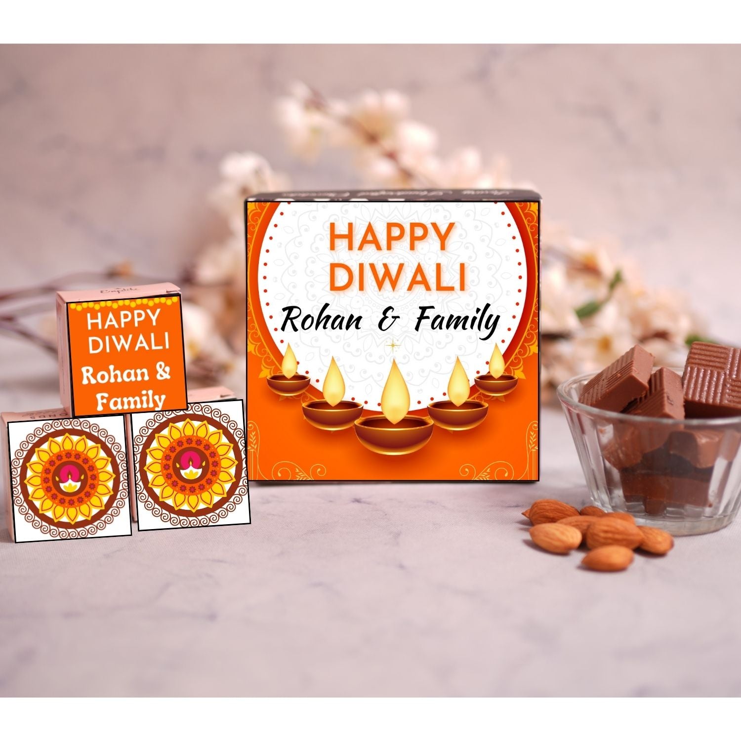 Customised  Diwali Chocolate Gift Box - 4 Pieces