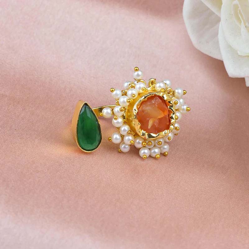Women's Drop Moti Ring - Zurii Jewels