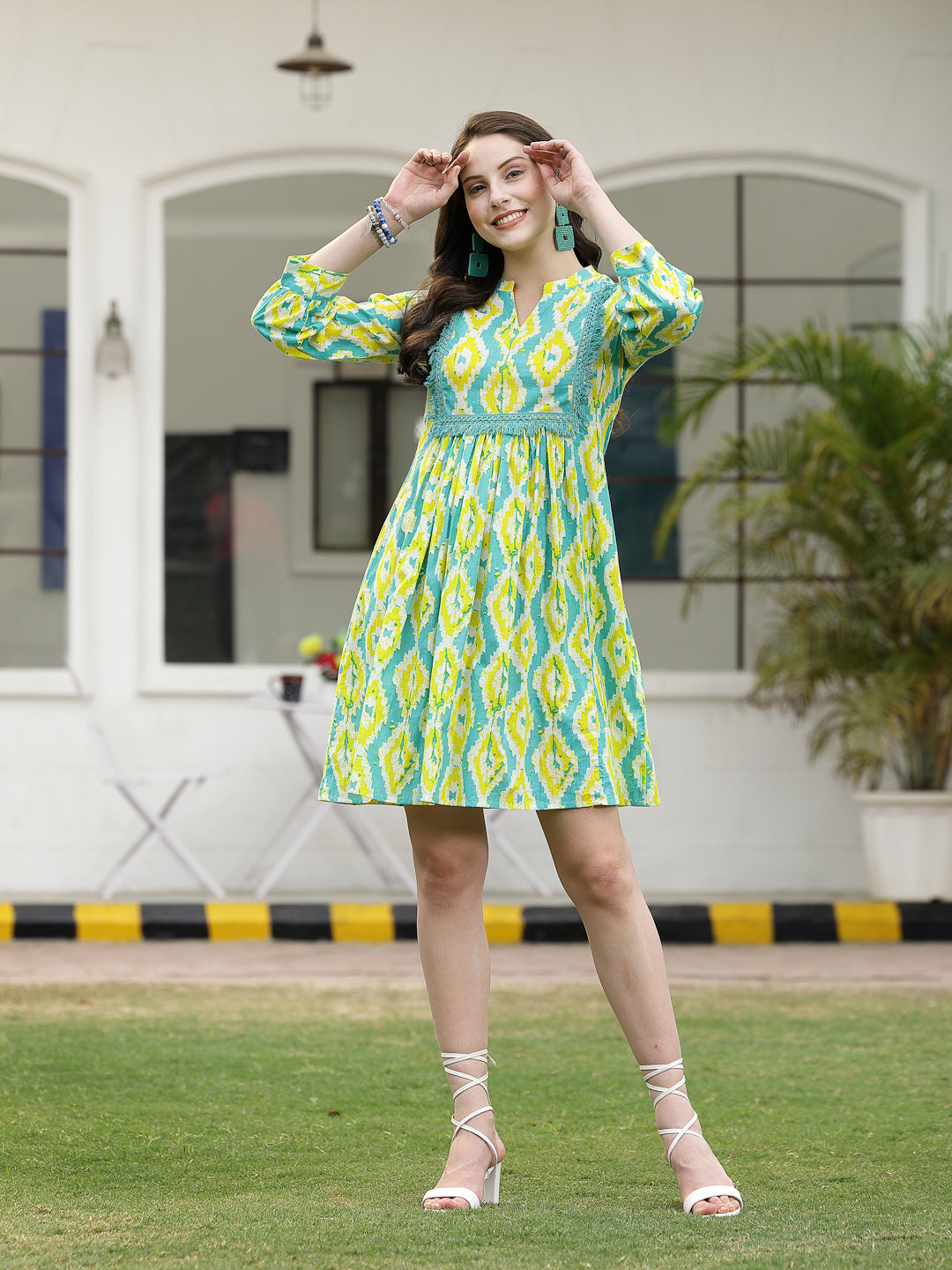 women's Green cotton dress women's Green cotton dress