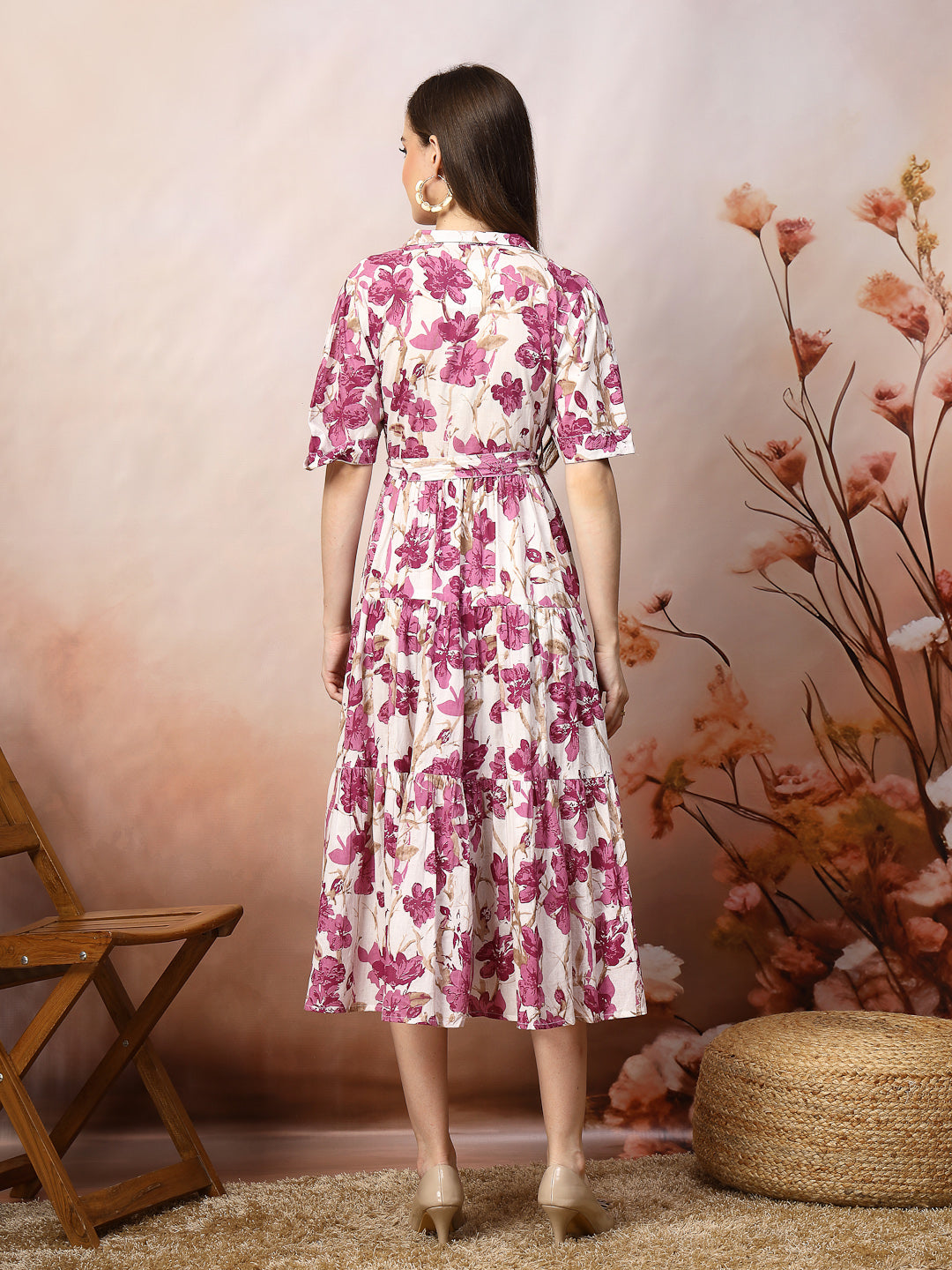 women's Magenta cotton dress Magenta / XL