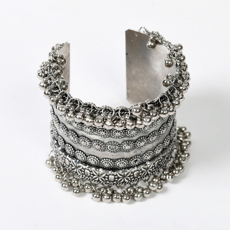 Women's Oxidised Silver-Plated Ghungroo Handcraft Bracelet - Kamal Johar