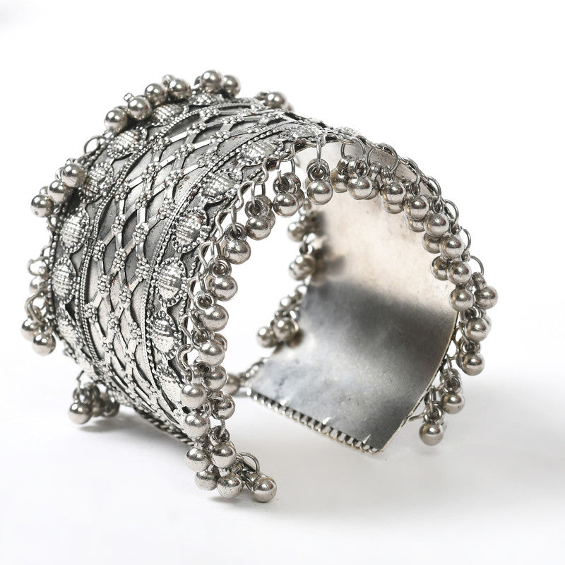 Women's Oxidised Silver-Plated Ghungroo Handcraft Bracelet