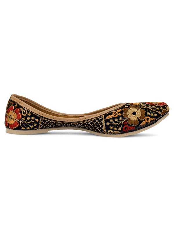 Women's Multicolour Embroidered Indian Handcrafted Ethnic Comfort Footwear