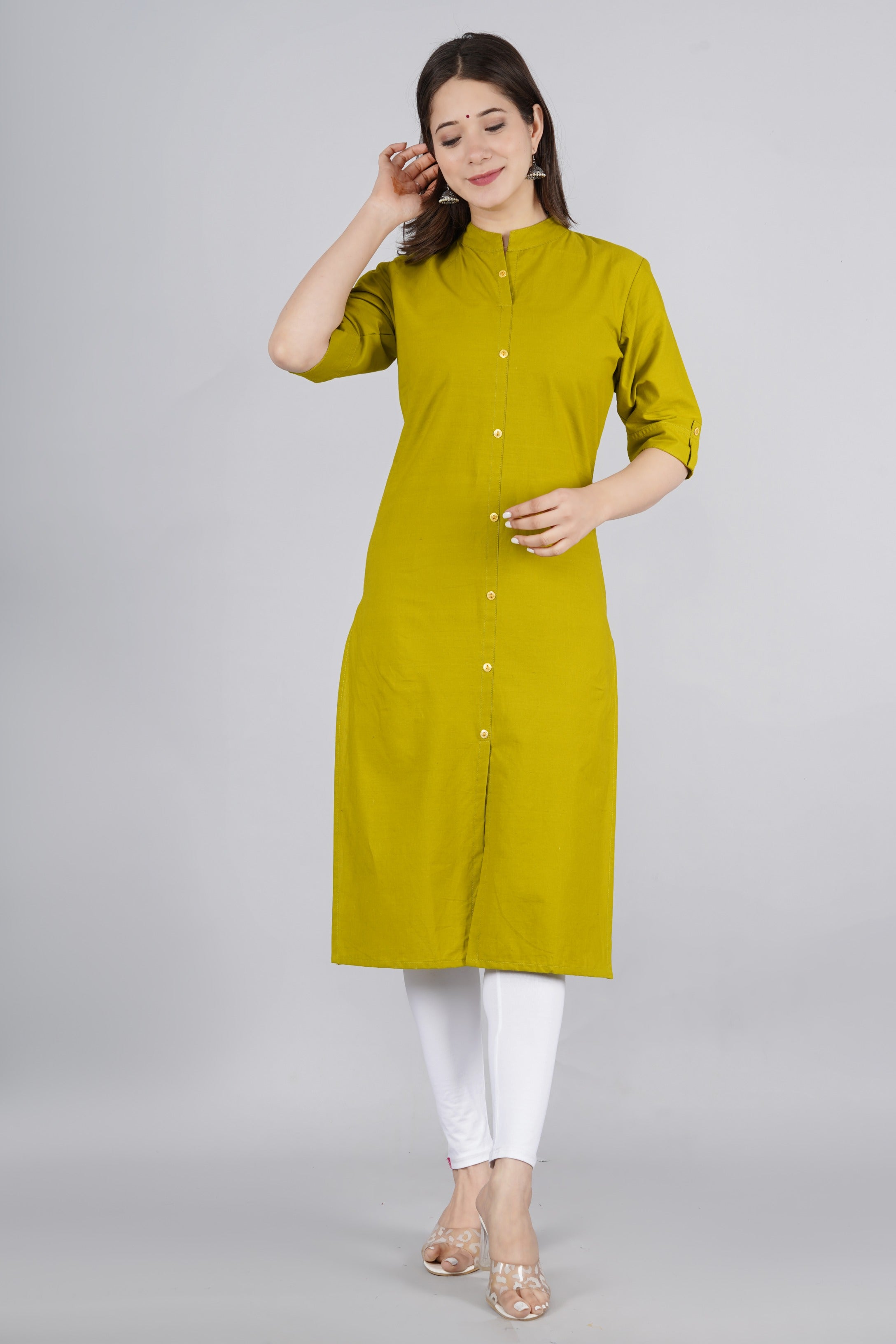 Women's Green Cotton Kurta by Kip