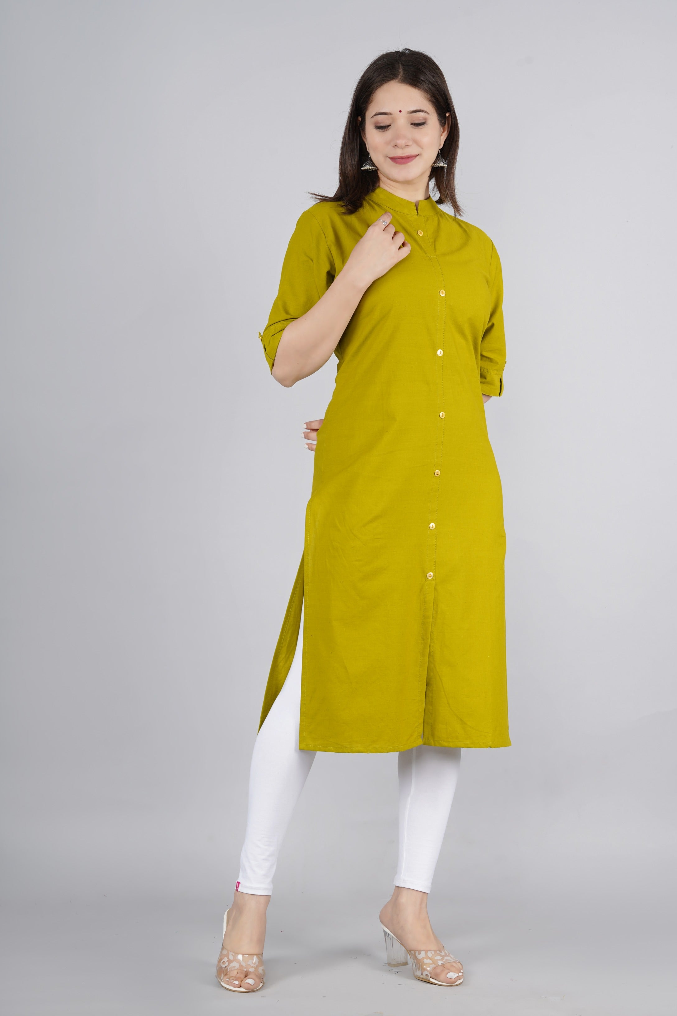 Women's Green Cotton Kurta by Kip