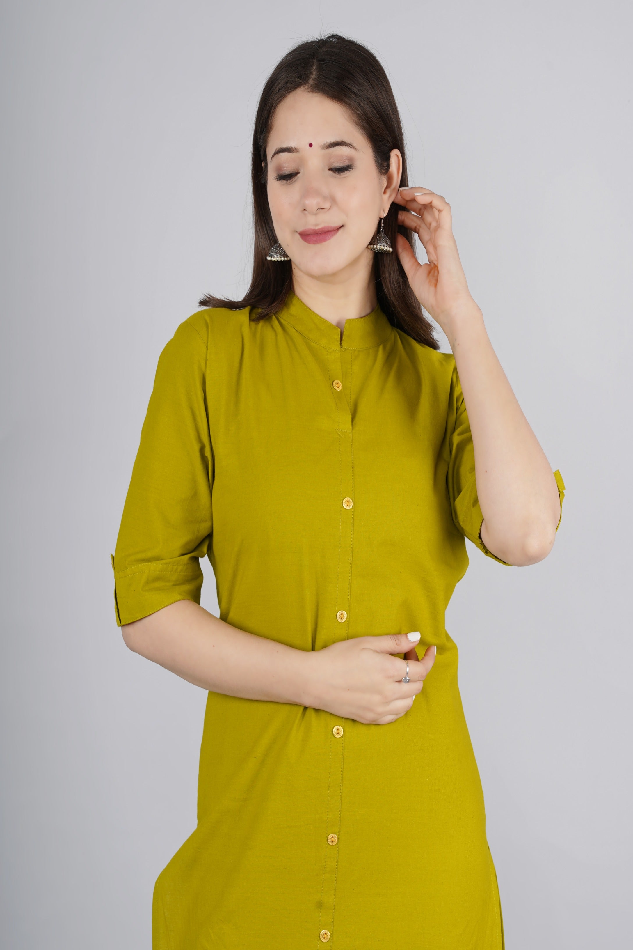 Women's Green Cotton Kurta by Kip