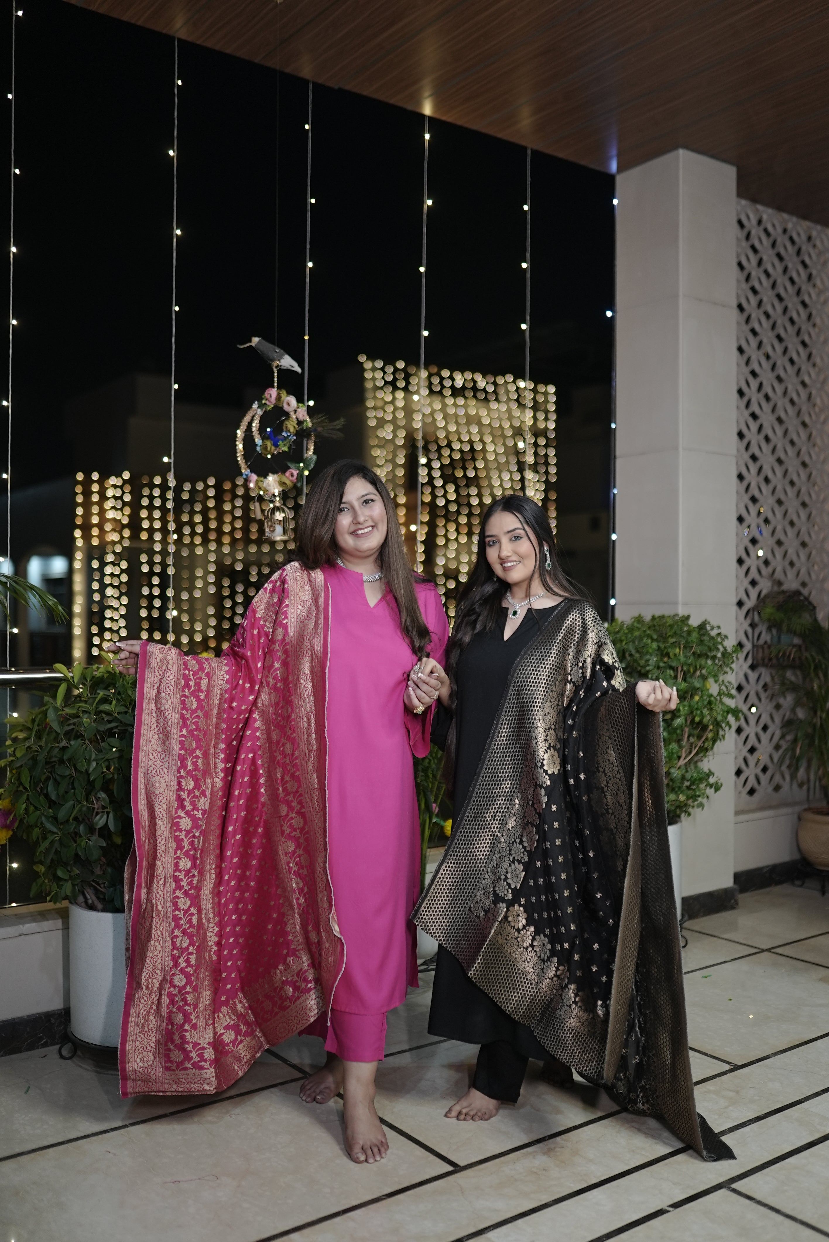 Women's Black Paithani Kurta Suit Set With Benarasi Dupatta - (Set Of 3) - Nangalia Ruchira