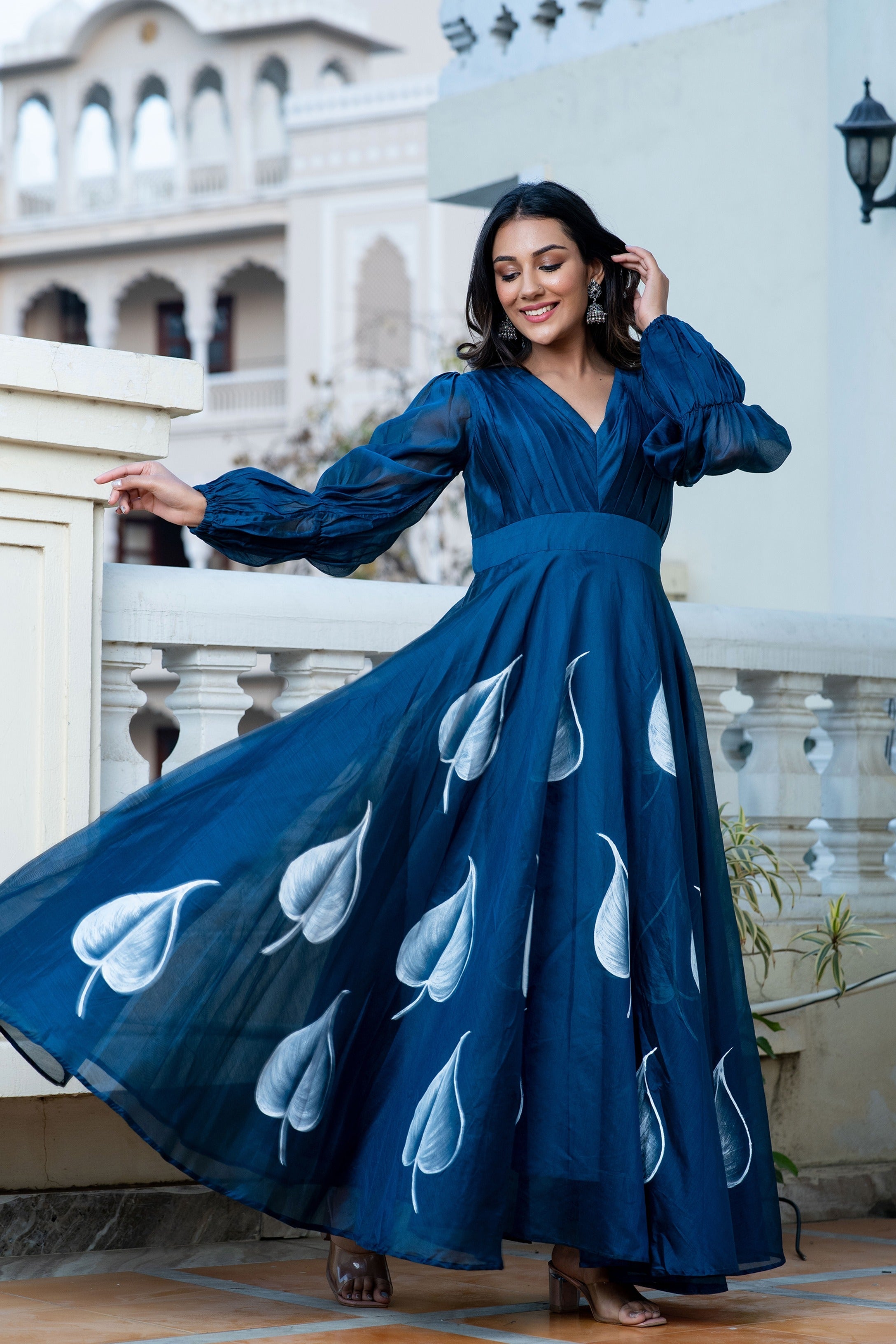 Women's Fannah Hand Painted Styled Gown