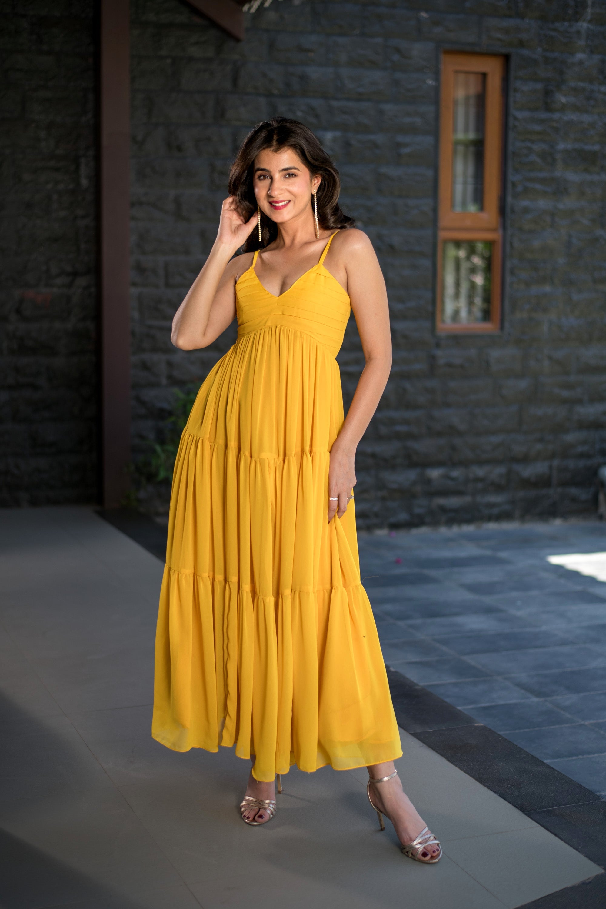 casual mustard dress Mulberry Street Maxi Dress - Mustard