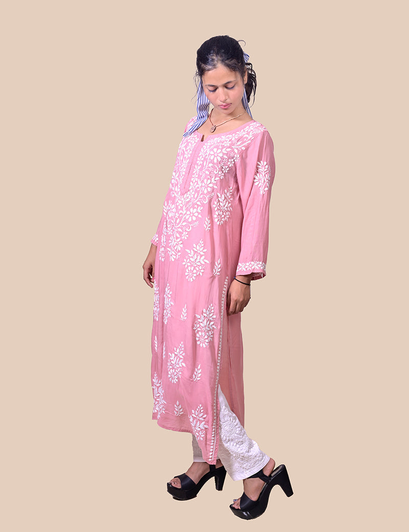 Women's Modal Cotton Chikankari Kurta