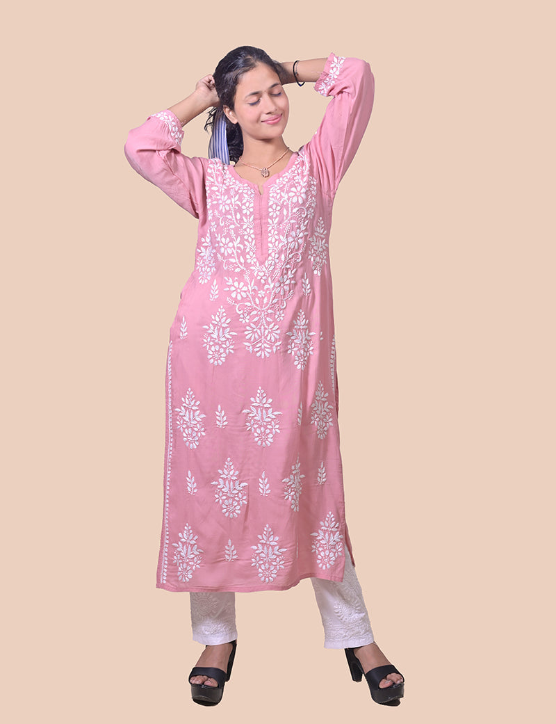 Women's Modal Cotton Chikankari Kurta