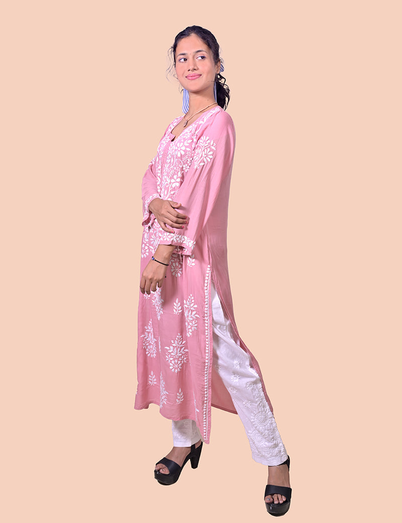 Women's Modal Cotton Chikankari Kurta