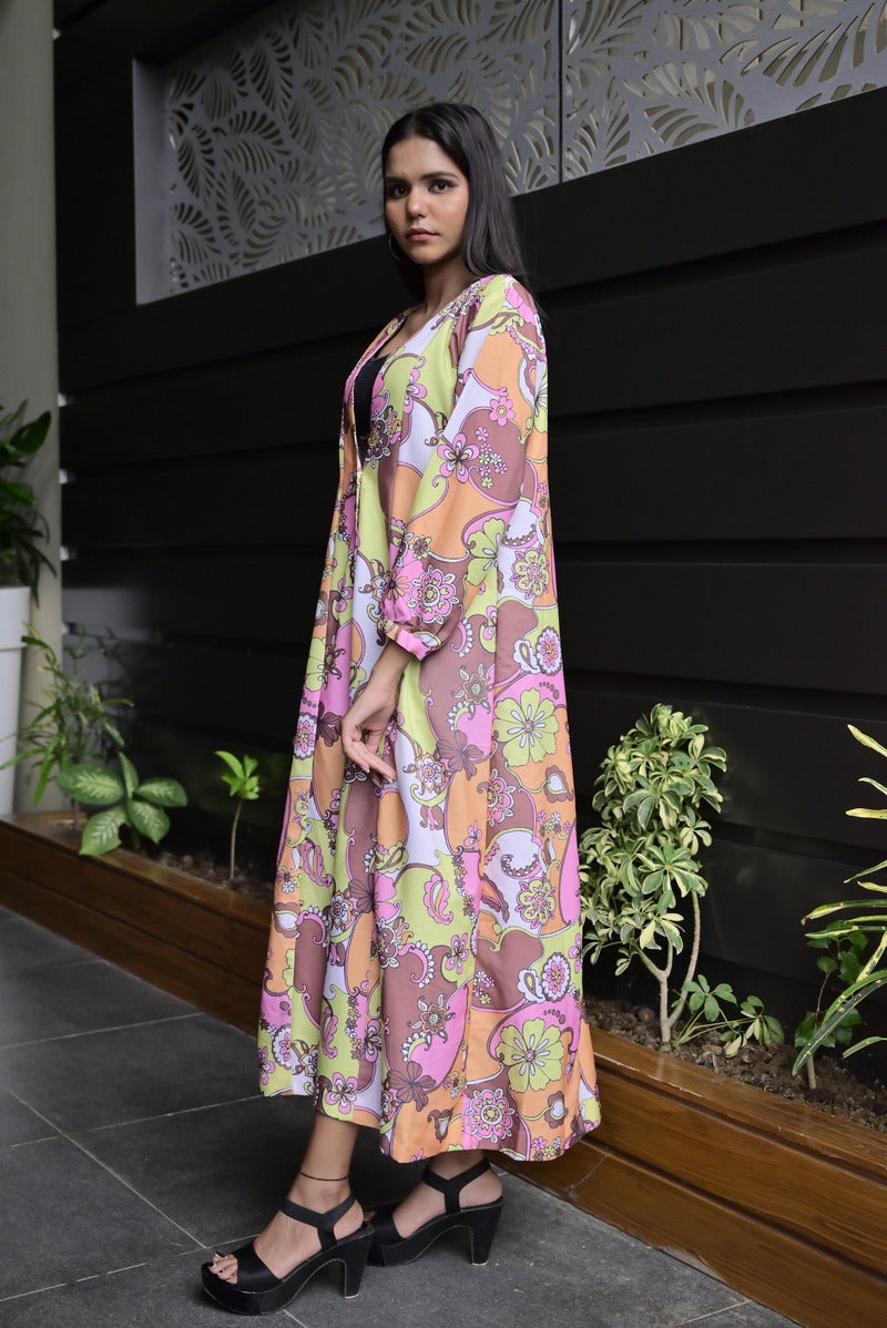 Women's Slub Cotton Digital Print Shrug