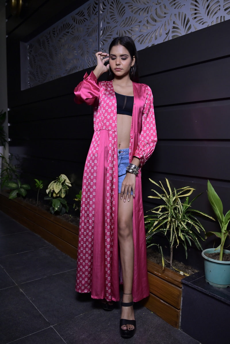 Women's Gaji Silk Pink Digital Printed